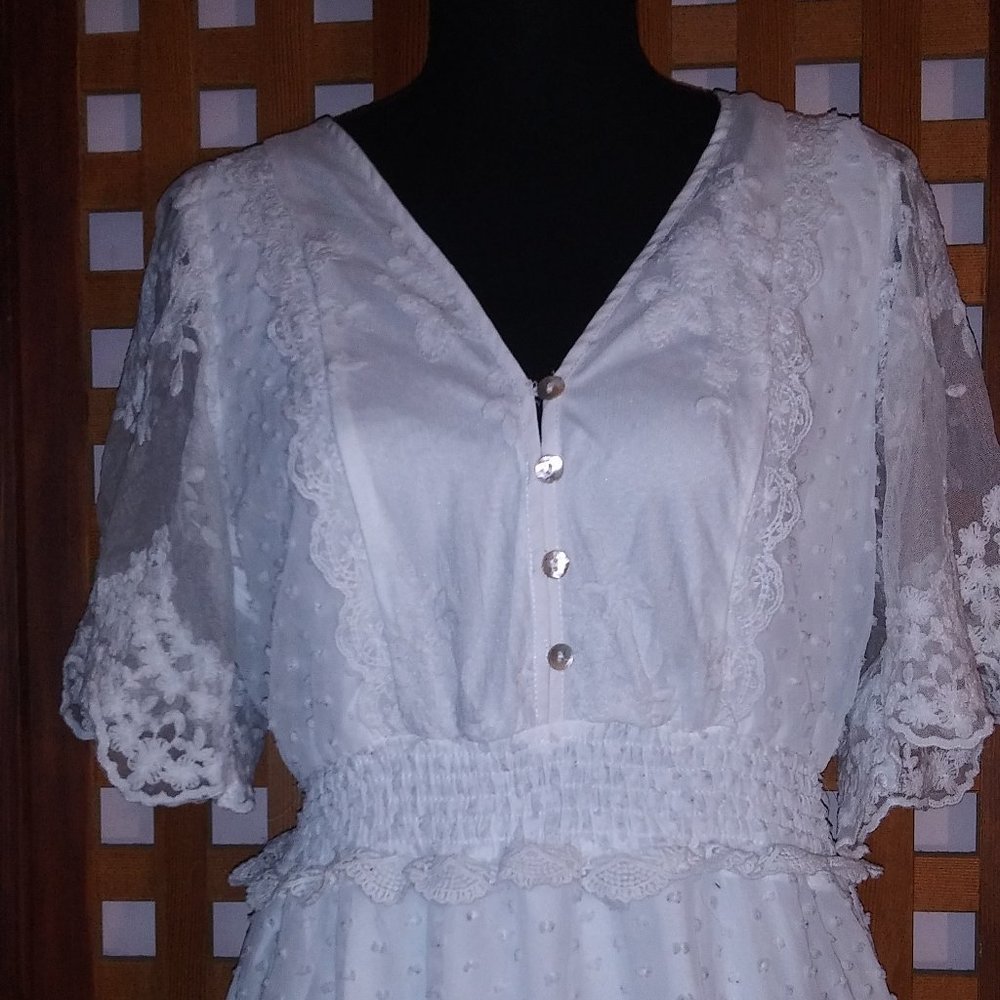 Laura Ashleylike  Prairie Mission Dress WornOnce  Beautiful and Romantic. Size L